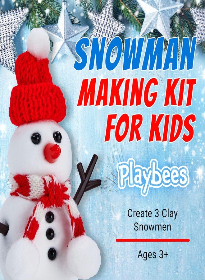 Playbees Snowman Making Kit for Kids 3-12 - Air Dry Clay Snowman DIY Craft Set - Creative Holiday Activity, Christmas Stocking Stuffer & Winter Craft - Image 2